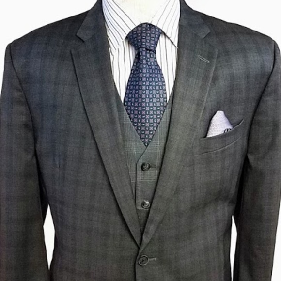 Jack Victor Other - Jack Victor Select Gray Plaid Blazer 100% Wool 46L